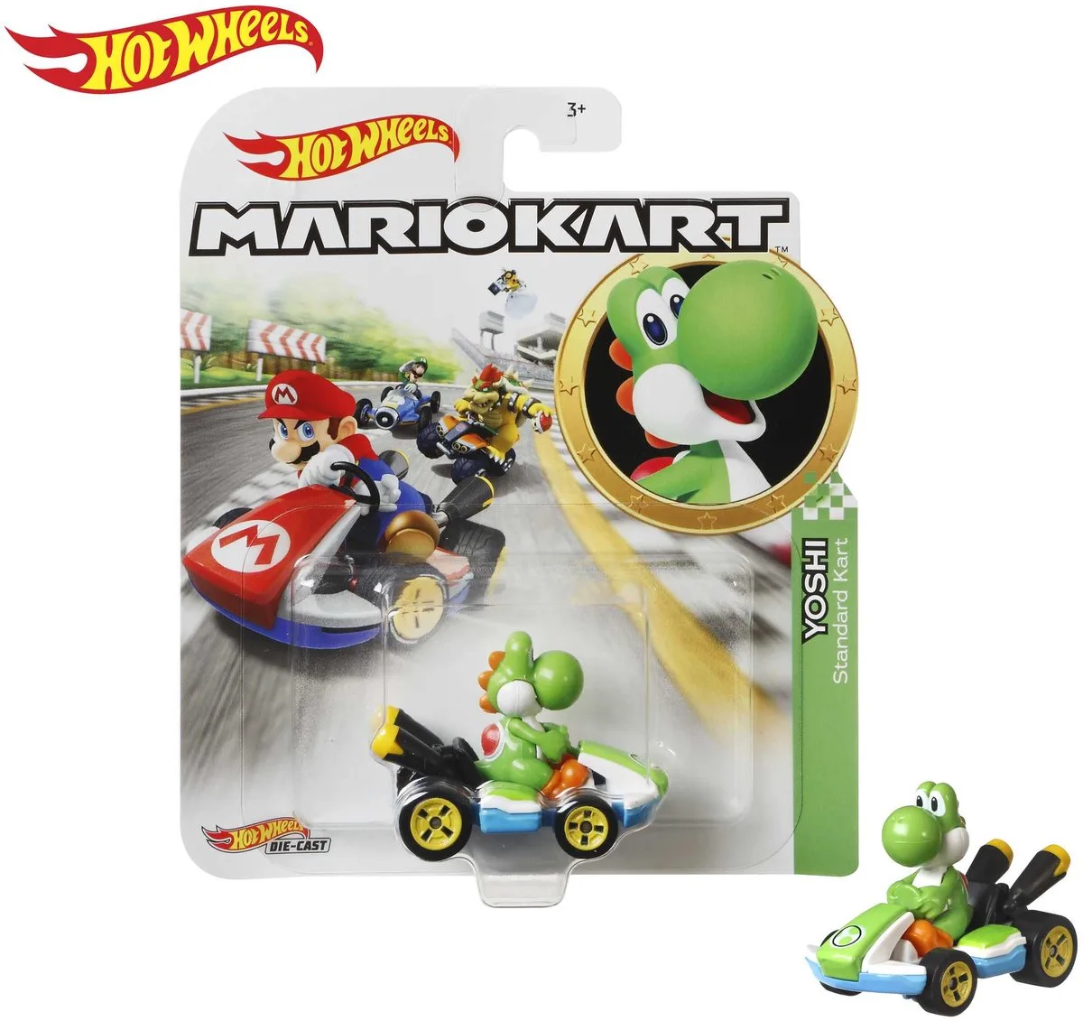 Mario Kart - Yoshi Standard Kart von Hot Wheels in Mehrfarbig – Produktfoto