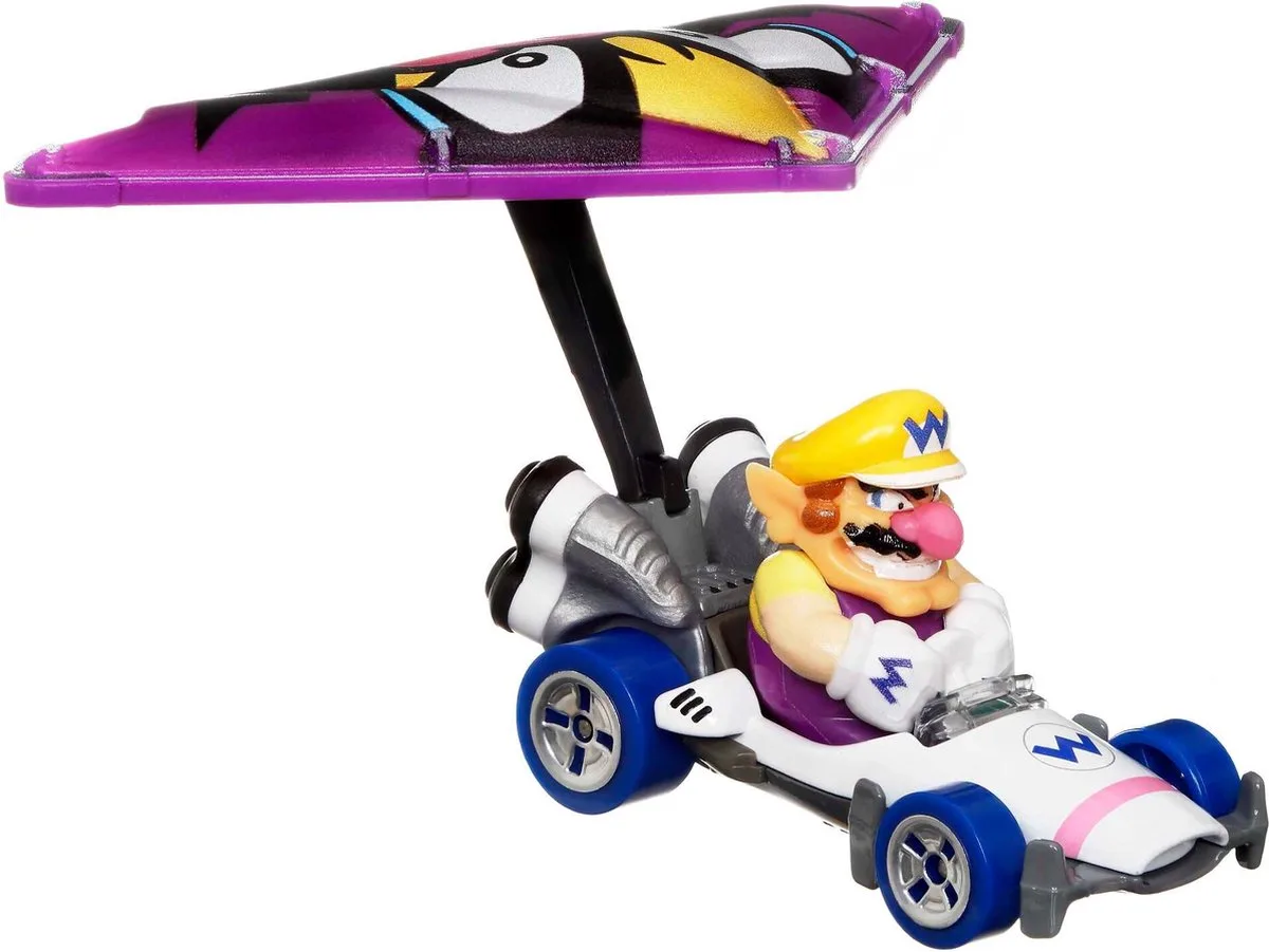 Mariokart - Wario - B-Dasher + Wario Wing - 1:64 van Hot Wheels in Meerkleurig – productfoto