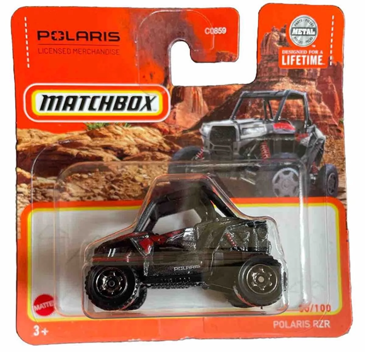 MATCHBOX POLARIS RZR HVP23-LA10 80-100 1:64) 70 JEARS de Hot Wheels en Black grey – photo du produit