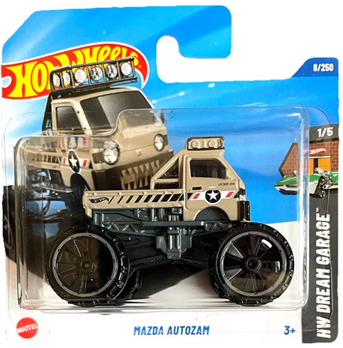 MAZDA AUTOZAM 8/250 1:64 HW DREAM GARAGE 1/5 van Hot Wheels in Army grey – productfoto