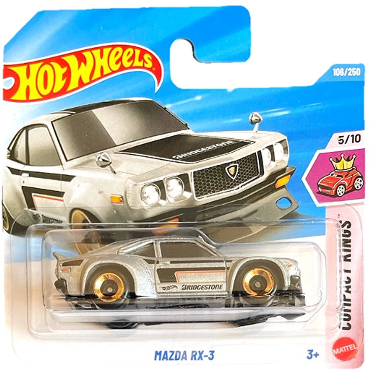 MAZDA RX-3 106/250 HW COMPACT KINGS 5/10 SHORT CARD 1:64 2026 van Hot Wheels in Zilver – productfoto