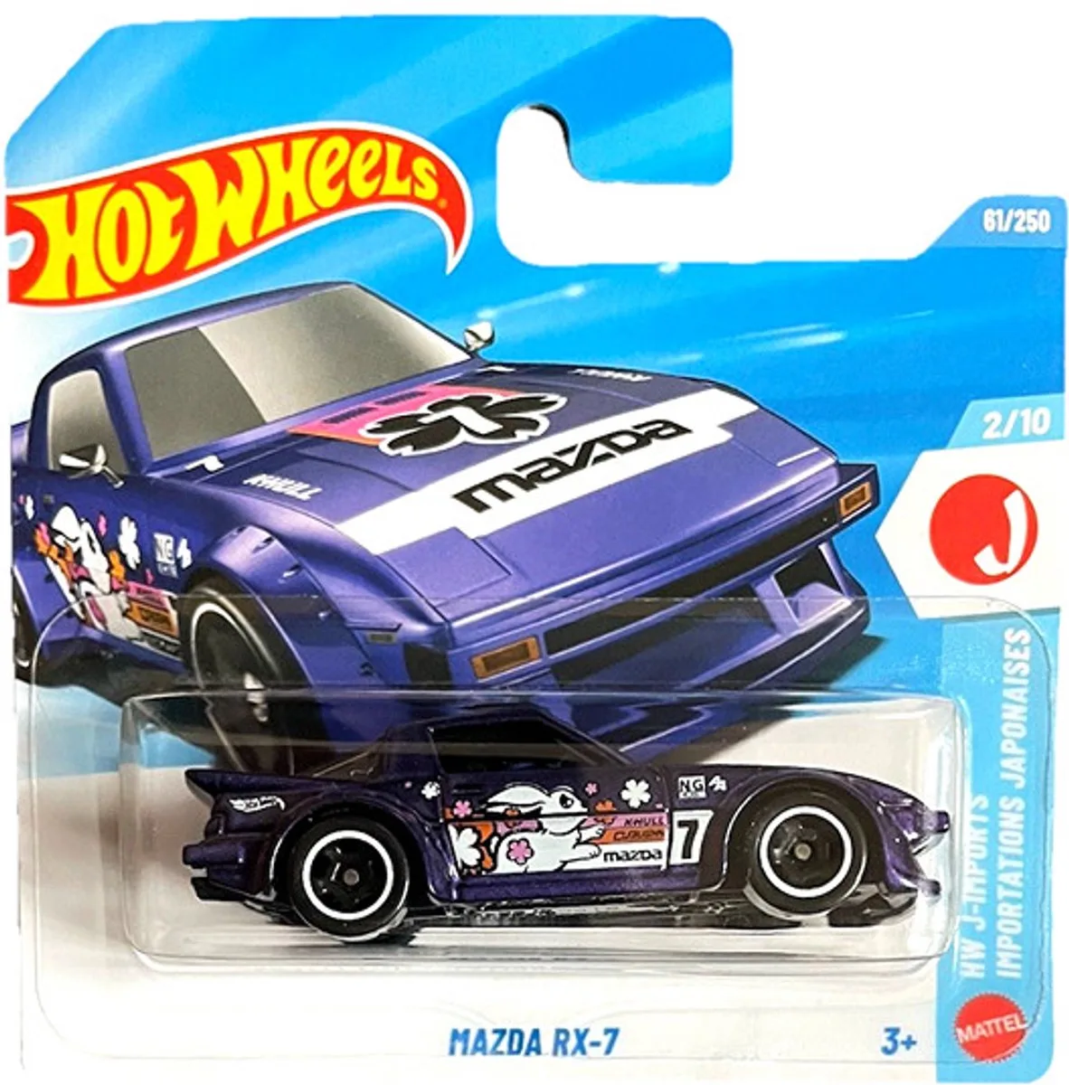 MAZDA RX-7 61/250 HW J-IMPORTS 2/10 IMPORTATIONS JAPONAISES 1:64 SHORT CARD 2026 by Hot Wheels in Purple – product photo