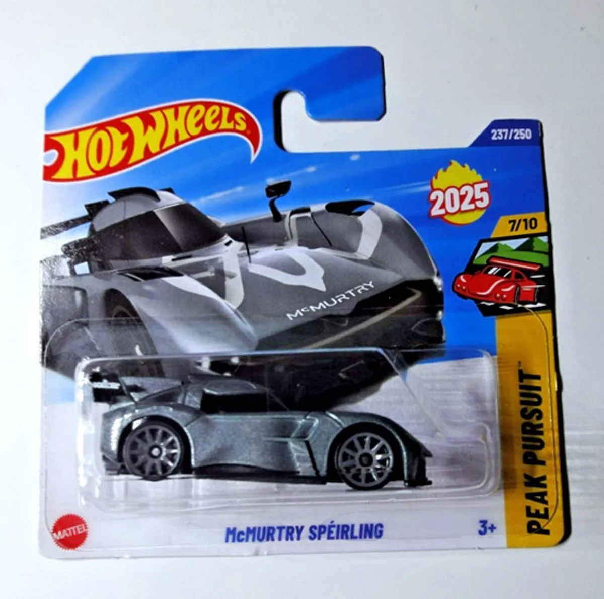 McMURTRY SPEIRLING 1:64 237/250 HW PEAK PERSUIT 7/10 SHORT CARD 2025 van Hot Wheels in Silber metalic – productfoto