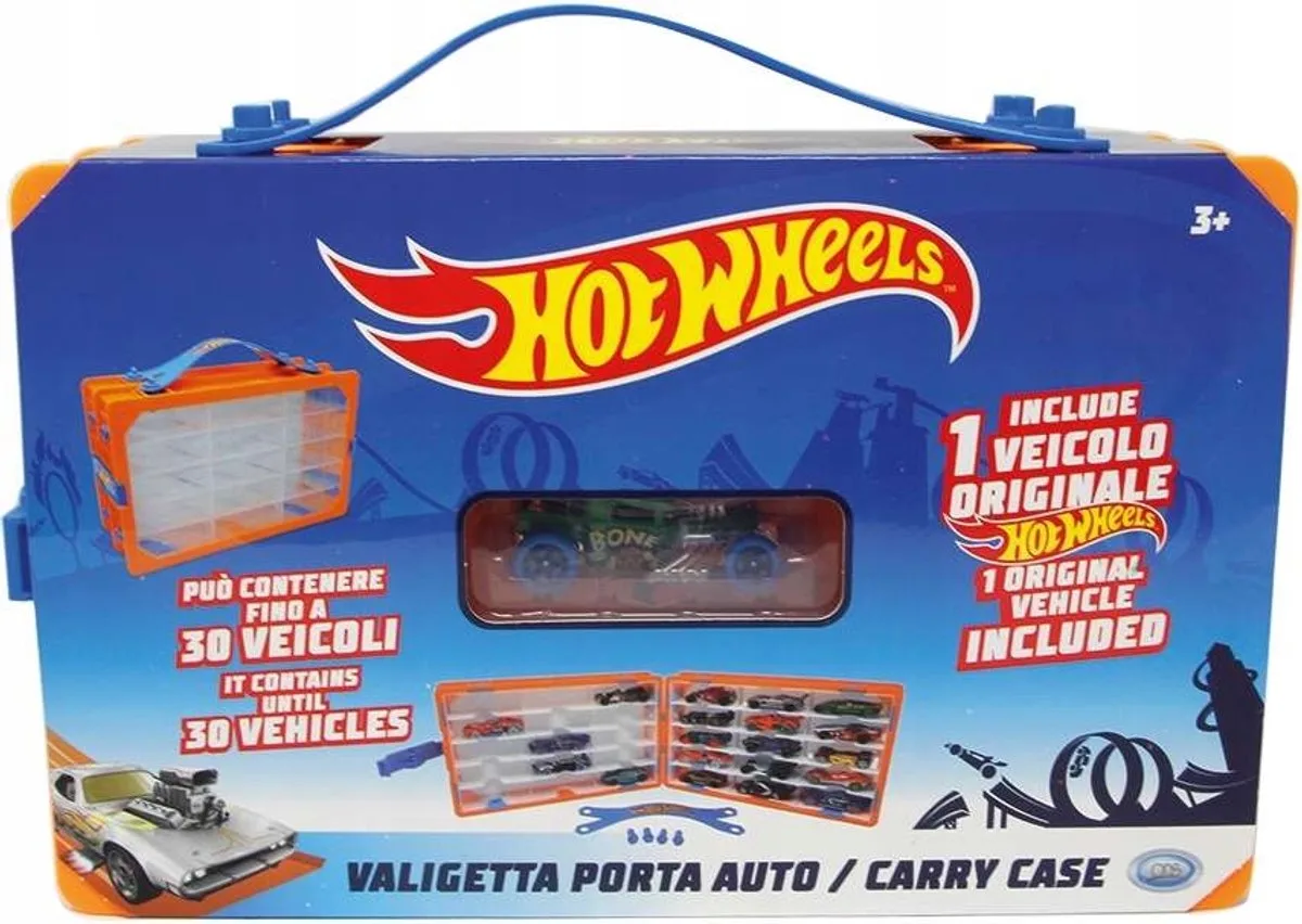 Merkloze Opvouwbare Speelgoedauto Koffer Organizer voor 30 Auto's + Auto de Hot Wheels en Multicolore – photo du produit