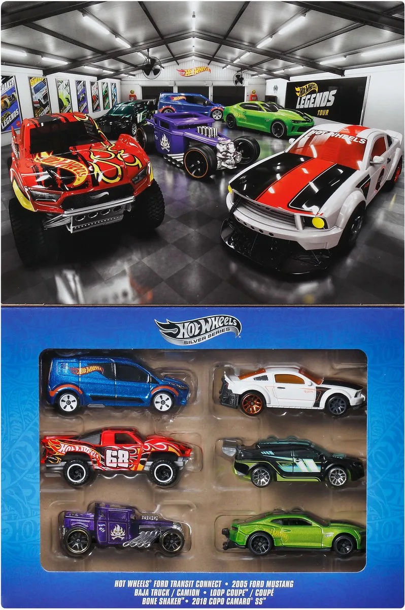 Metalen Speelgoedauto's en Trucks - Set van 6 HW Legends Voertuigen by Hot Wheels in 6 HW Legends – product photo