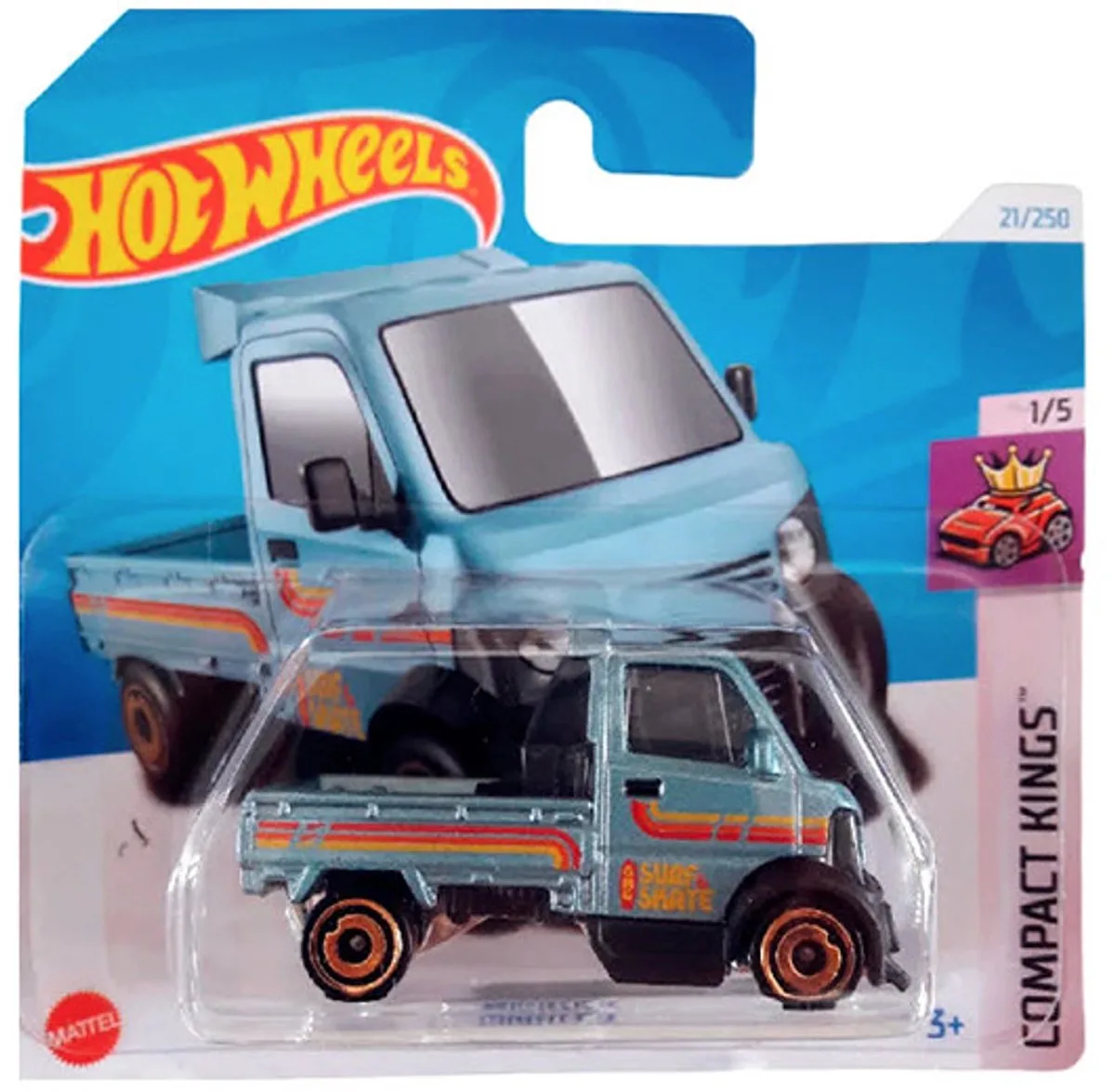 MIGHTY K 21/250 1:64 HW COMPACT KINGS 1/5 SHORT CARD van Hot Wheels in Metalic blue – productfoto