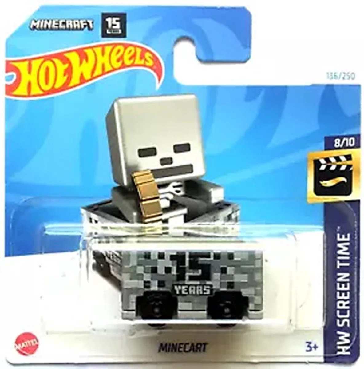 MINECART 136/250 1:64 HW SCREEN TIME 8/10 van Hot Wheels in Grijs – productfoto