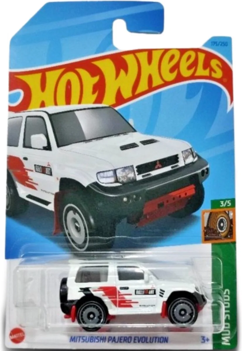 Mitsubishi Pajero Evolution - 7 cm - Schaal 1:64 van Hot Wheels in Wit – productfoto