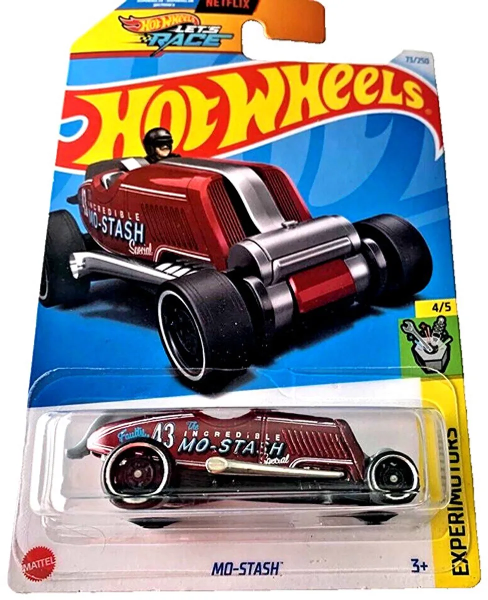 MO-STASH 73/250 1:64 HW EXPERIMOTORS 4/5 LONG CARD van Hot Wheels in Rood – productfoto