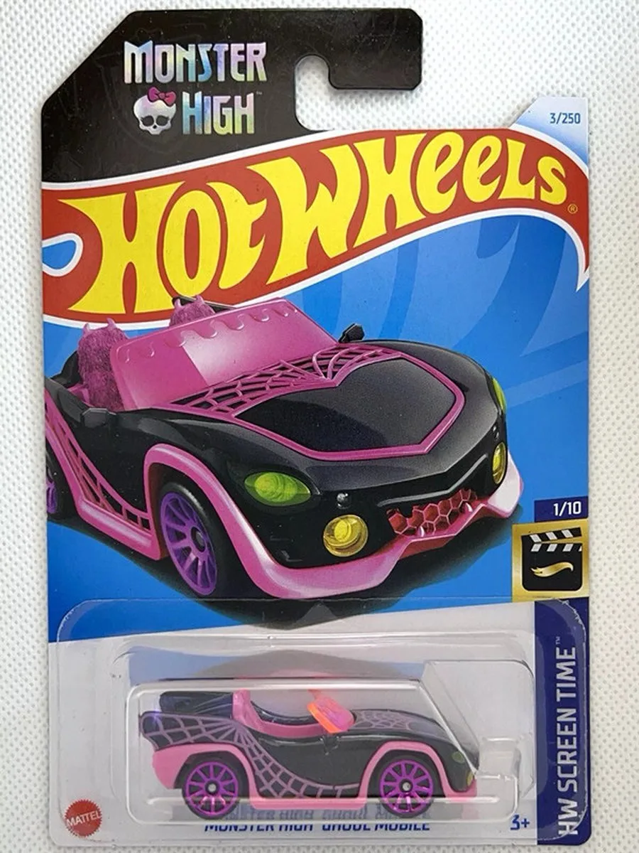 MONSTER HIGH GHOUL MOBILE 3/250 1:64 HW SCREEN TIME 1/10 de Hot Wheels en Noir, Rose – photo du produit