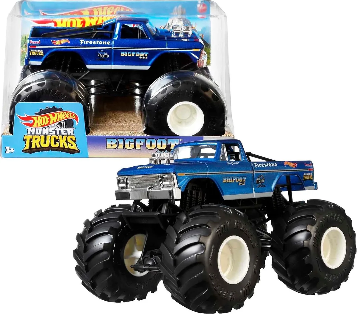 monster jam truck Bigfoot 4X4 - monstertruck 19 cm schaal 1:24 by Hot Wheels – product photo