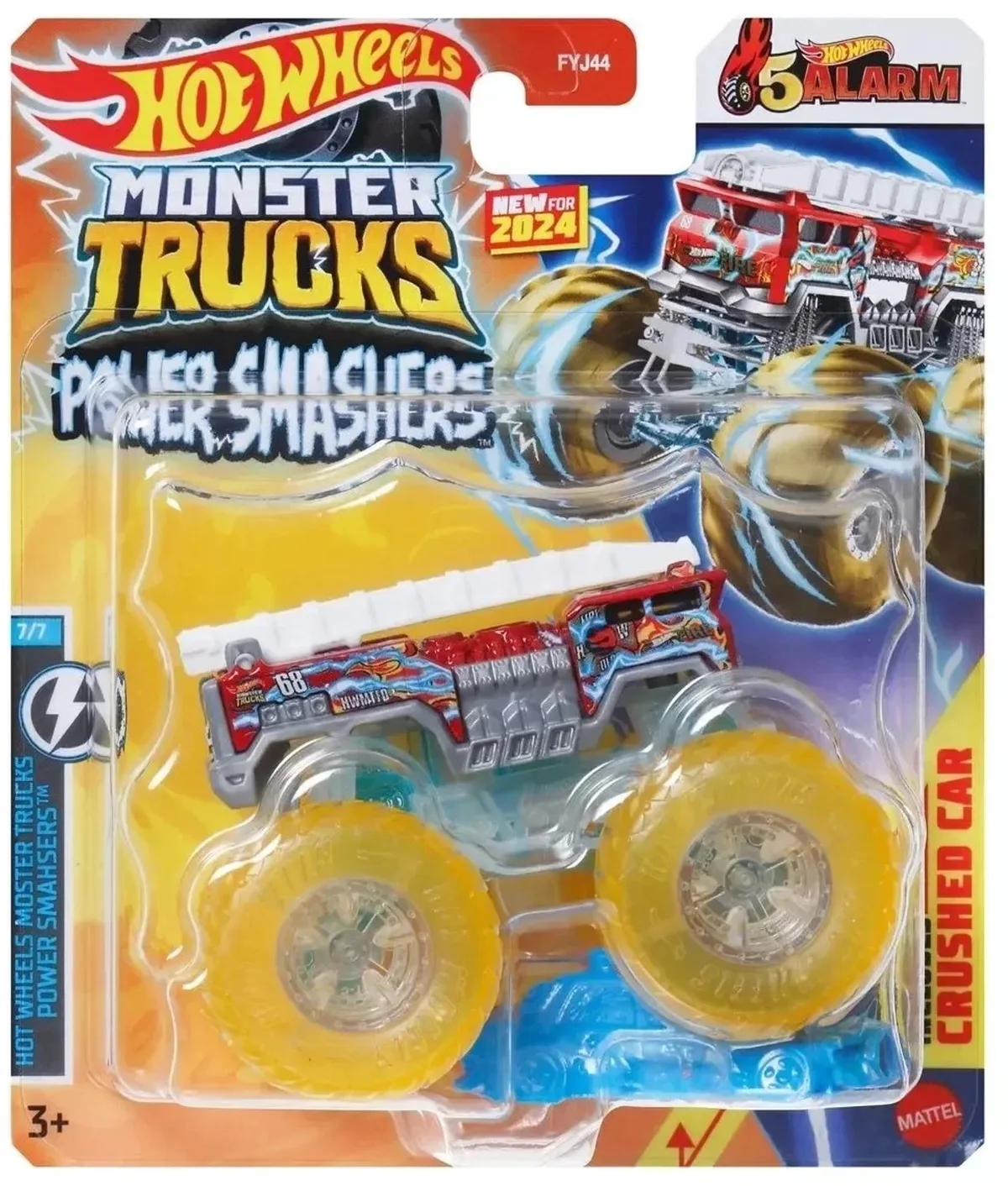 monster jam truck brandweerwagen 5 alarm - monstertruck 9 cm schaal 1:64 fra Hot Wheels i Guld – produktbillede
