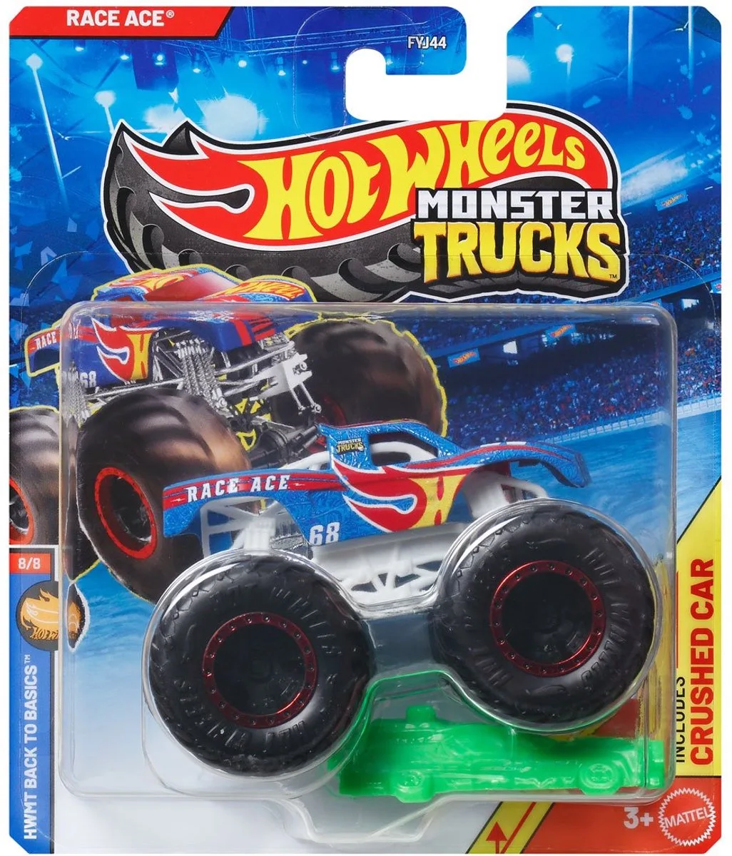 monster jam truck Race Ace - monstertruck 9 cm schaal 1:64 de Hot Wheels en Multicolore – photo du produit