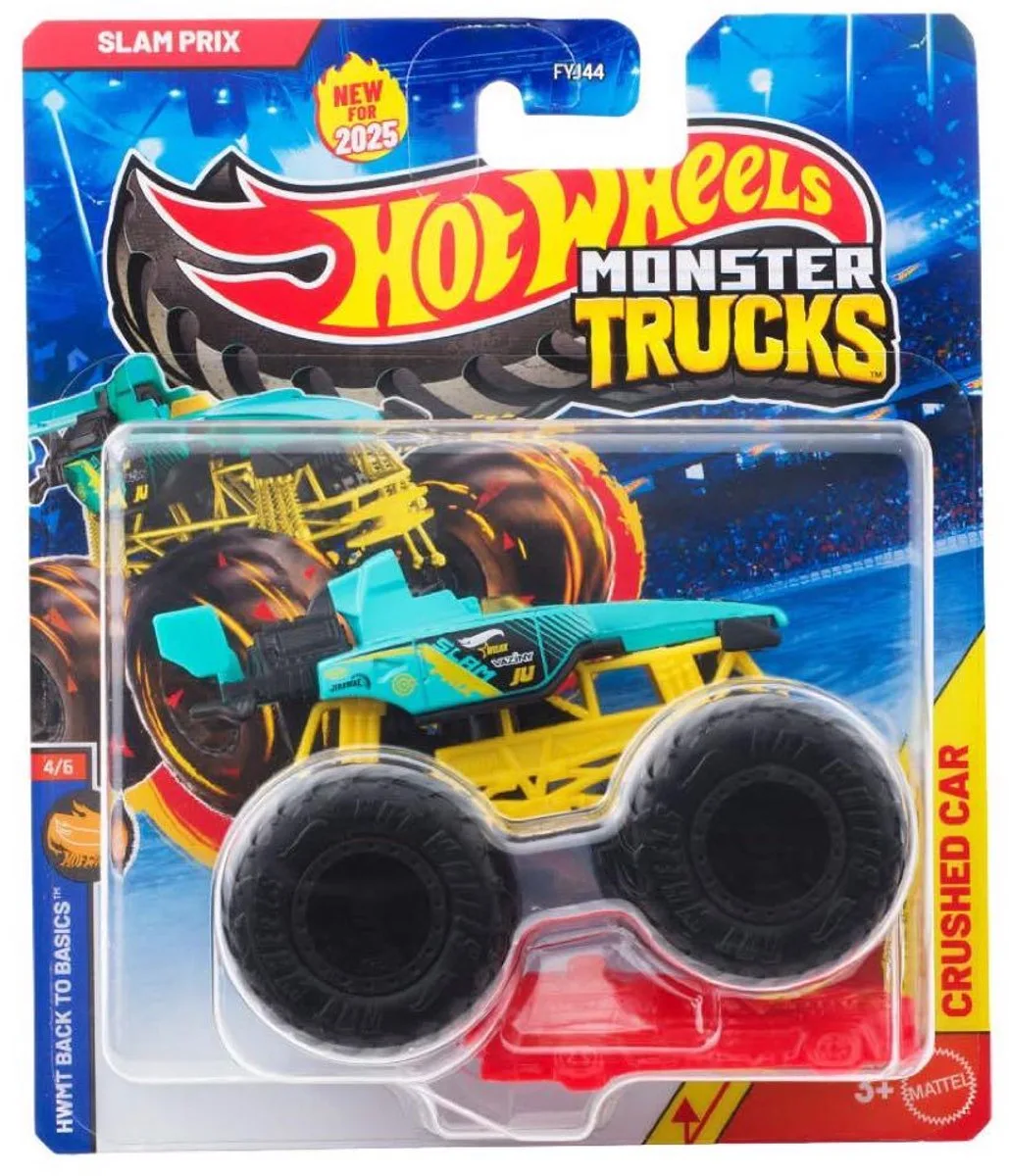 monster jam truck Slam Prix / Prix Collision - monstertruck 9 cm schaal 1:64 by Hot Wheels in Multicolour – product photo