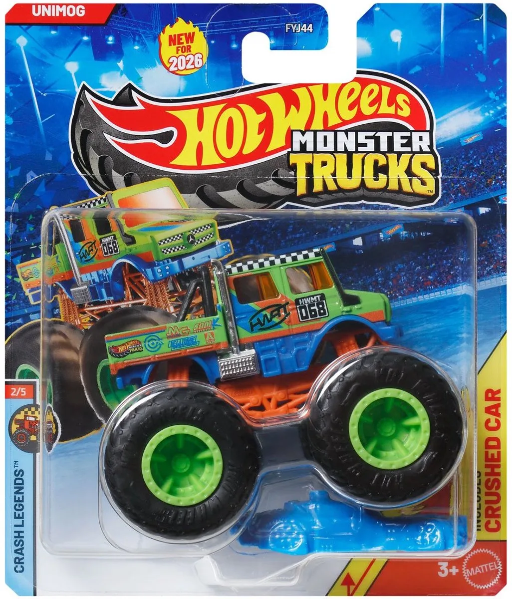 Monster Jam truck Unimog - monstertruck 9 cm schaal 1:64 de Hot Wheels en Mutli – photo du produit