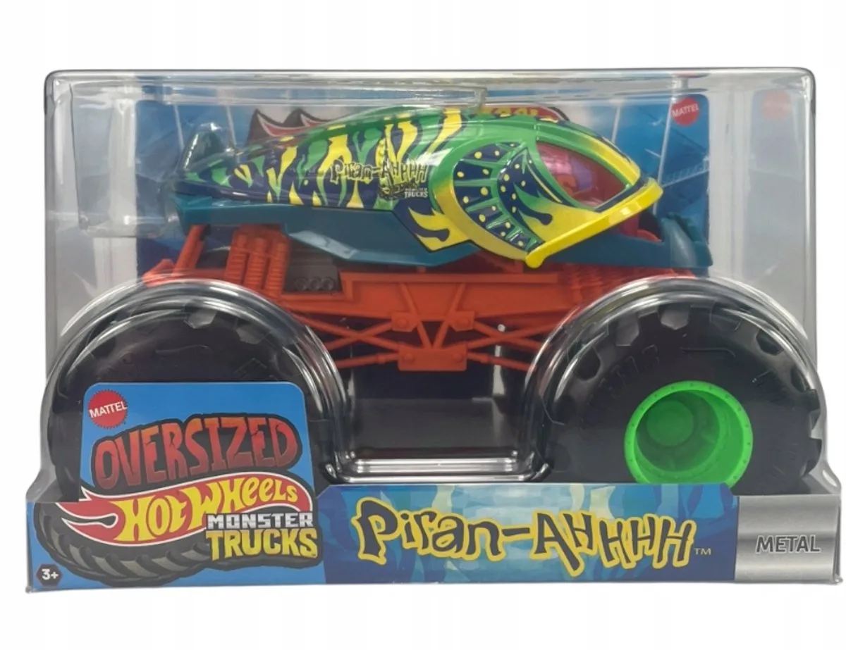Monster Truck Piran-Ahhhh JCC97 1:24 Metal Speelgoedauto fra Hot Wheels i Wielokolorowy – produktbillede
