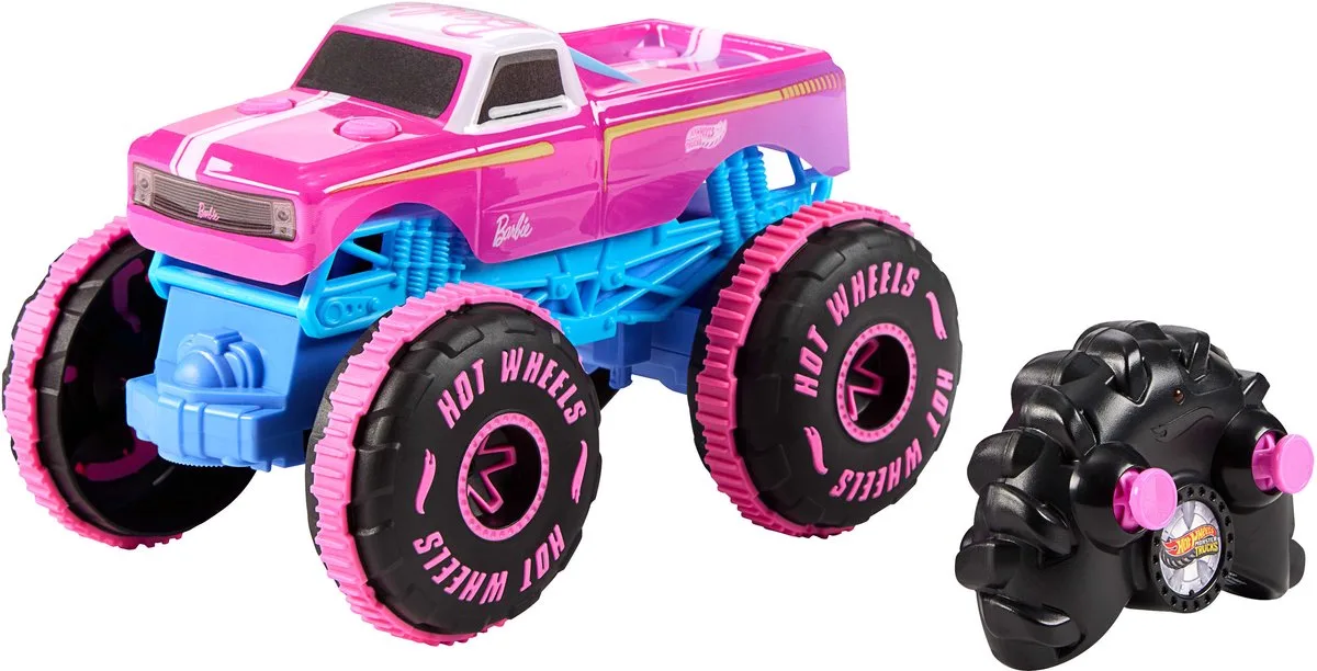 RC-Monstertruck Hot Wheels Monster Trucks Barbie R/C 1:24 von Hot Wheels in Rosa – Produktfoto
