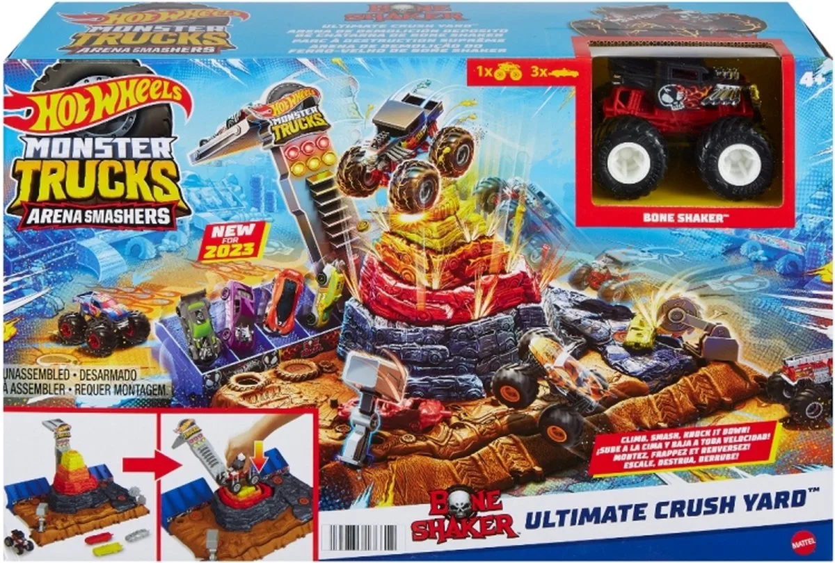 Monster Trucks Arena Bone Shaker - Speelgoed auto racebaan von Hot Wheels in Mehrfarbig – Produktfoto