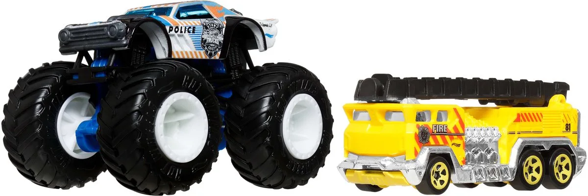 Monster Trucks Auto - Night Shifter 2-delig inclusief kleine auto de Hot Wheels en Multicolore – photo du produit