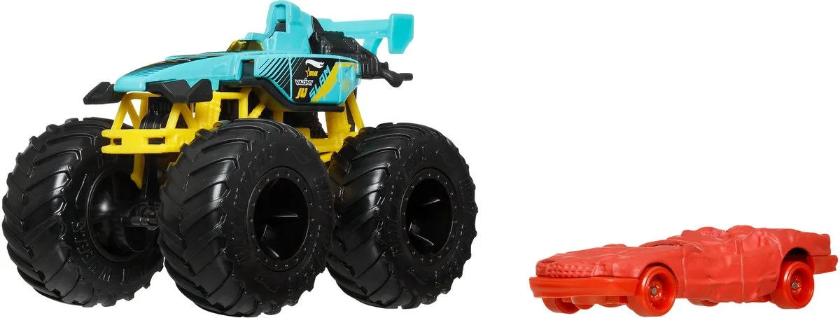 Monster Trucks Auto - Slam Prix/Prix Collision 2-delig inclusief kleine auto van Hot Wheels in Meerkleurig – productfoto