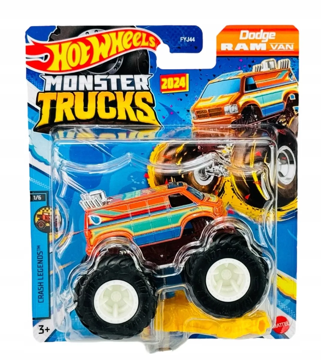 Monster Trucks Dodge Ram Van HTM24 Metal Model van Hot Wheels in Wielokolorowy – productfoto