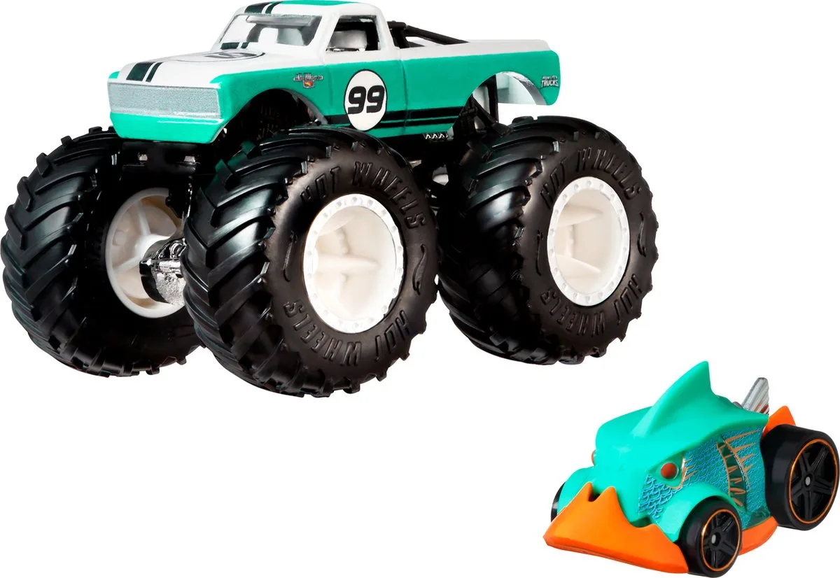 Monster Trucks HKM14 speelgoedvoertuig by Hot Wheels in Black, Turquoise – product photo