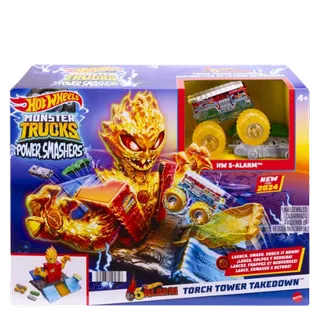 Monster Trucks Power Smashers Torch Tower Takedown by Hot Wheels in Blue – product photo 2 of 2