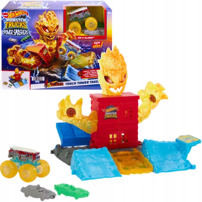 Monster Trucks Power Smashers Torch Tower Takedown by Hot Wheels in Blue – product photo 1 of 2