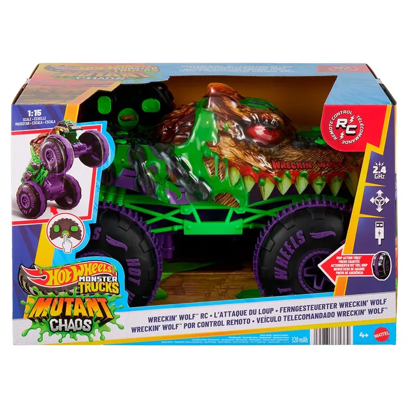Monster Trucks RC - Mutant Wreckin' Wolf van Hot Wheels in Meerkleurig – productfoto 6 van 6