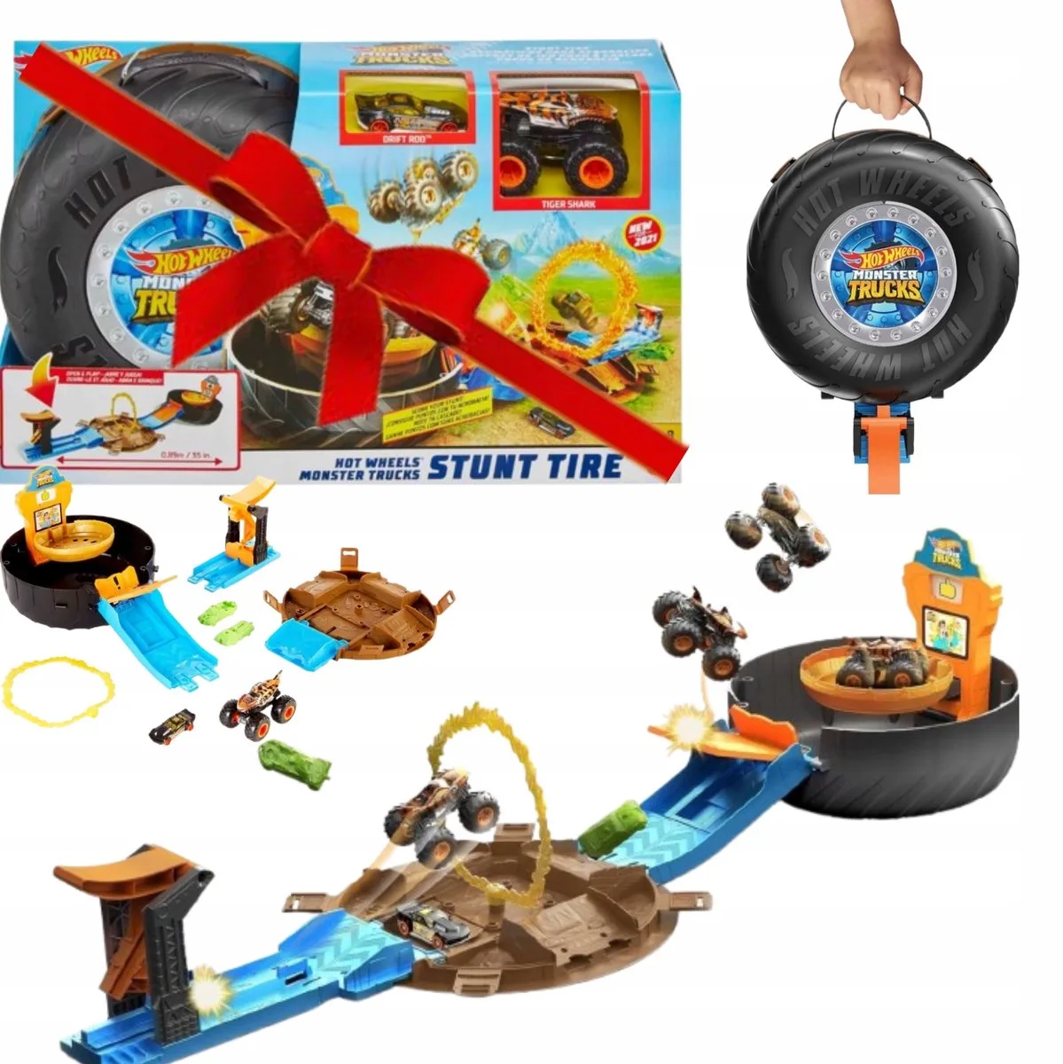 Monster Trucks Stuntband: Stuntarena met lanceerinrichting von Hot Wheels in Mehrfarbig – Produktfoto