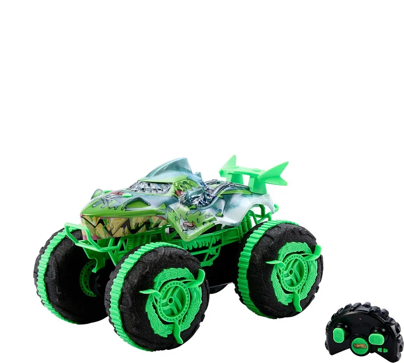 Monstertrucks Terreinwagen Krakende Kaken - Speelgoedtruck met afstandsbediening - Rijdt op land en in water by Hot Wheels in Multicolour – product photo