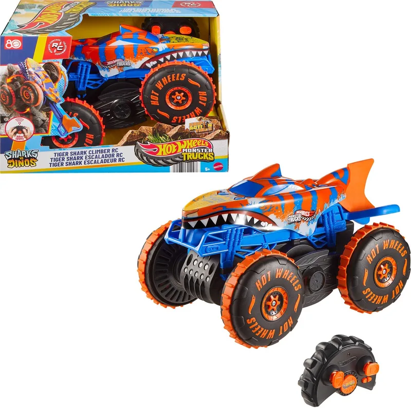 Monstertrucks Tijgerhaaiklimmer - Voertuig met Afstandsbediening by Hot Wheels in Tigerhaaiklimmer – product photo