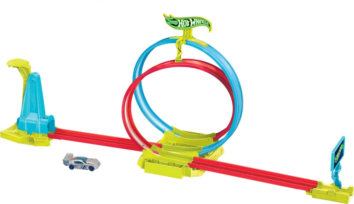 Neon Snelheidsduivels - Baanset - Laserstunt Botsbaan von Hot Wheels in Mehrfarbig – Produktfoto