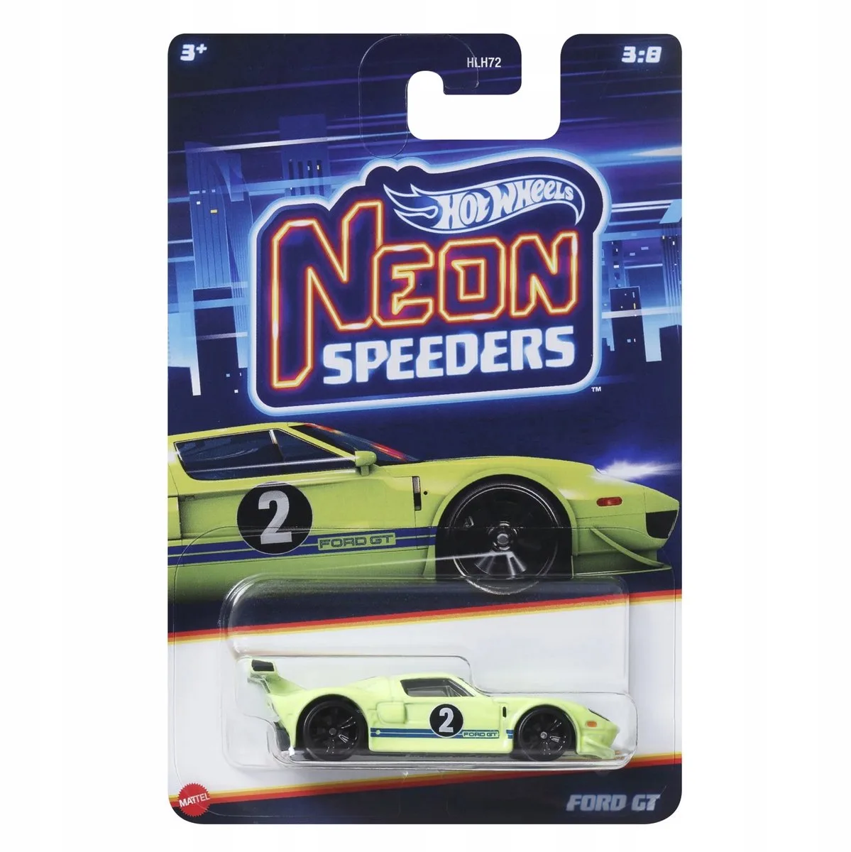 Neon Speeders Ford GT - Metalen Speelgoedauto 1:64 de Hot Wheels – photo du produit