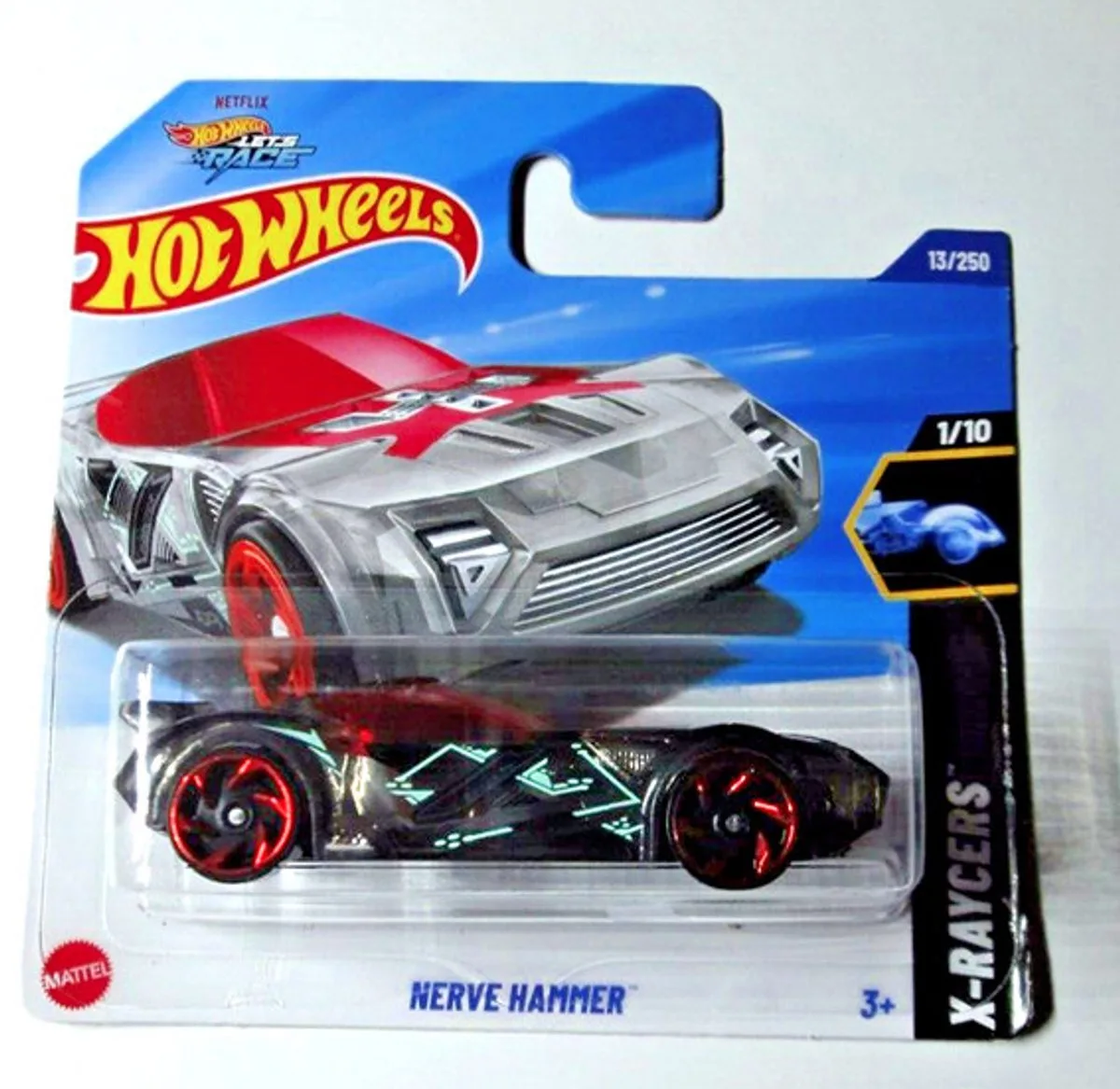 NERVE HAMMER NETFLIX 13/250 1:64 RED HW X-RACERS 1/10 van Hot Wheels in Transparant – productfoto