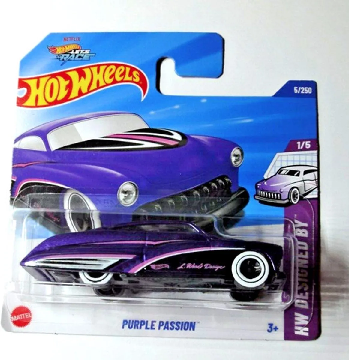 NETFLIX 5/250 1:64 HW DESIGNED BY 1/5 de Hot Wheels en Purple passion – photo du produit