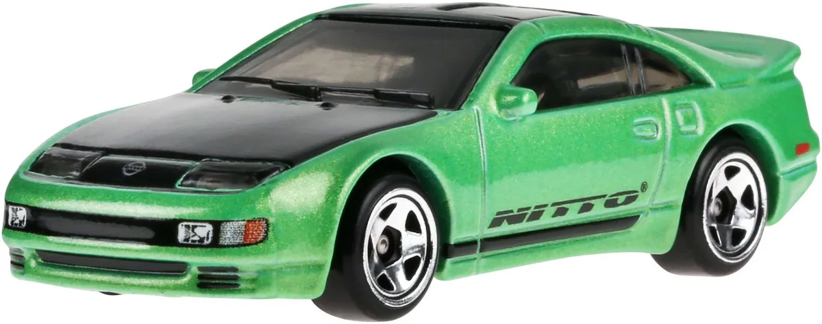 Nissan 300ZX Twin Turbo | 90’s Street Scene | 1:64 HotWheels JCB59 by Hot Wheels in Black, Green – product photo