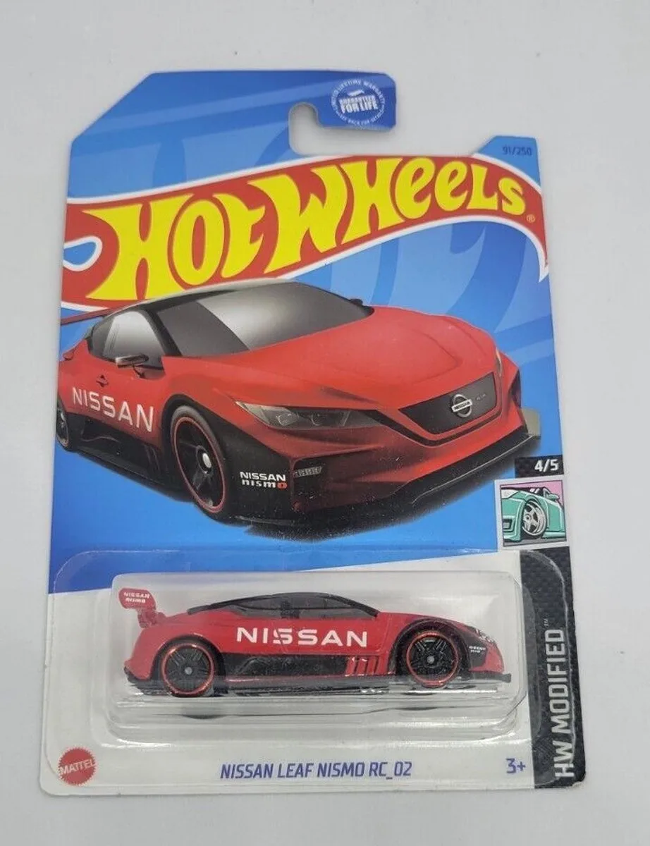 NISSAN LEAF NISMO RC_02 91/250 1:64 HW MODIFIED 4/5 de Hot Wheels en Rouge – photo du produit