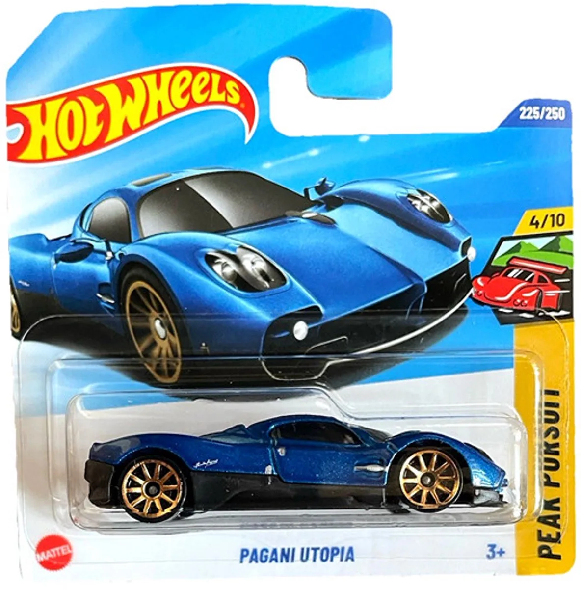 PAGANI UTOPIA 225/250 HW PEAK PURSUIT 4/10 1:64 SHORT CARD 2025 van Hot Wheels in Metalic blue – productfoto