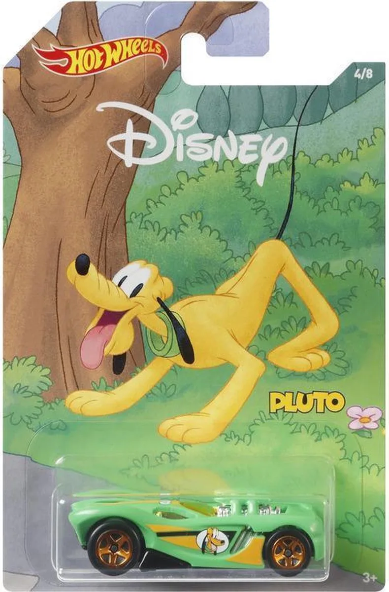 Pluto auto - Mickey & Friends - 7 cm från Hot Wheels i Grön – produktbild
