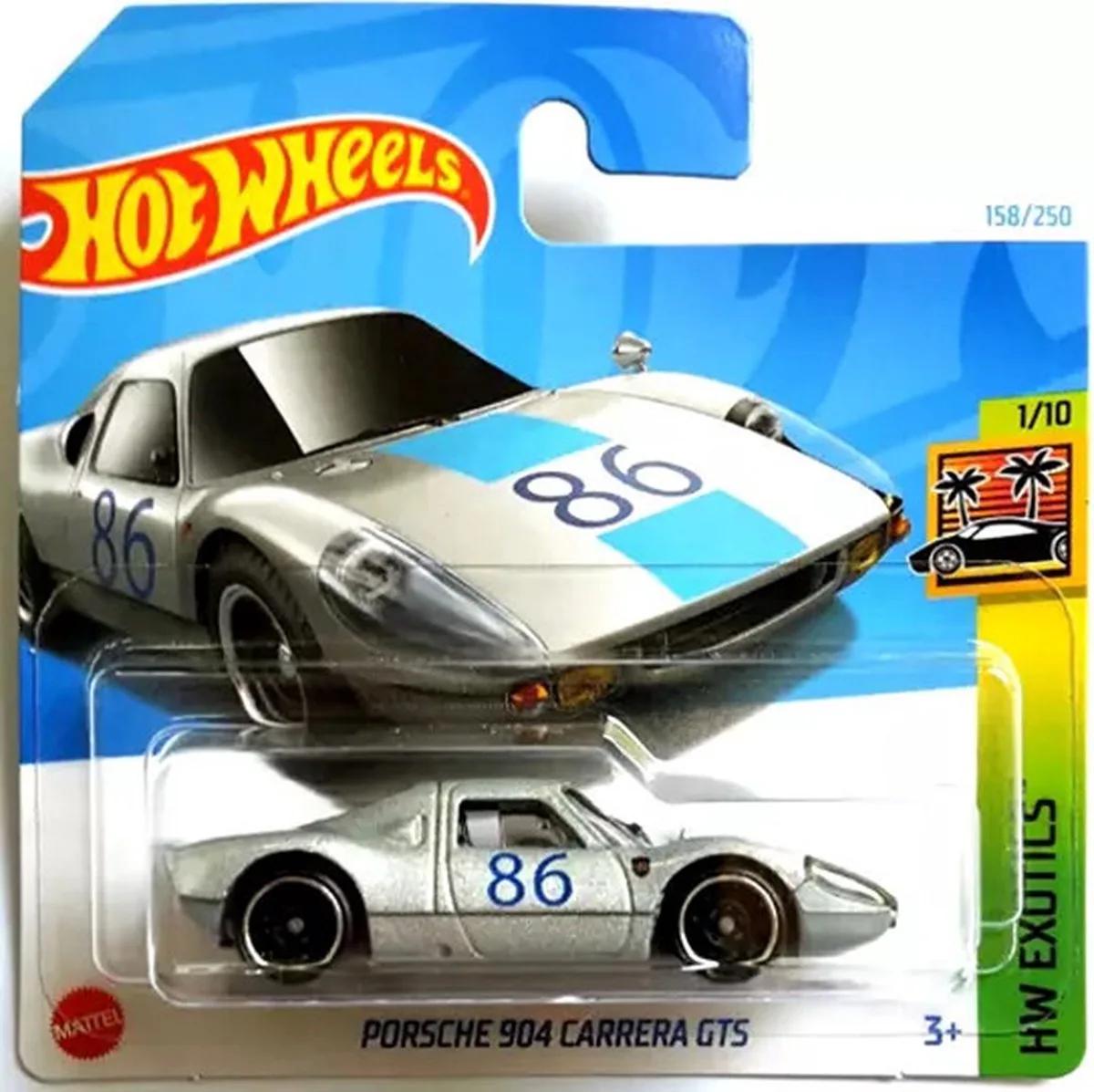 PORSCHE 904 CARRERA 86 GTS 158/250 (1:64) HW EXOTICS 1/10 von Hot Wheels in Racing silber – Produktfoto
