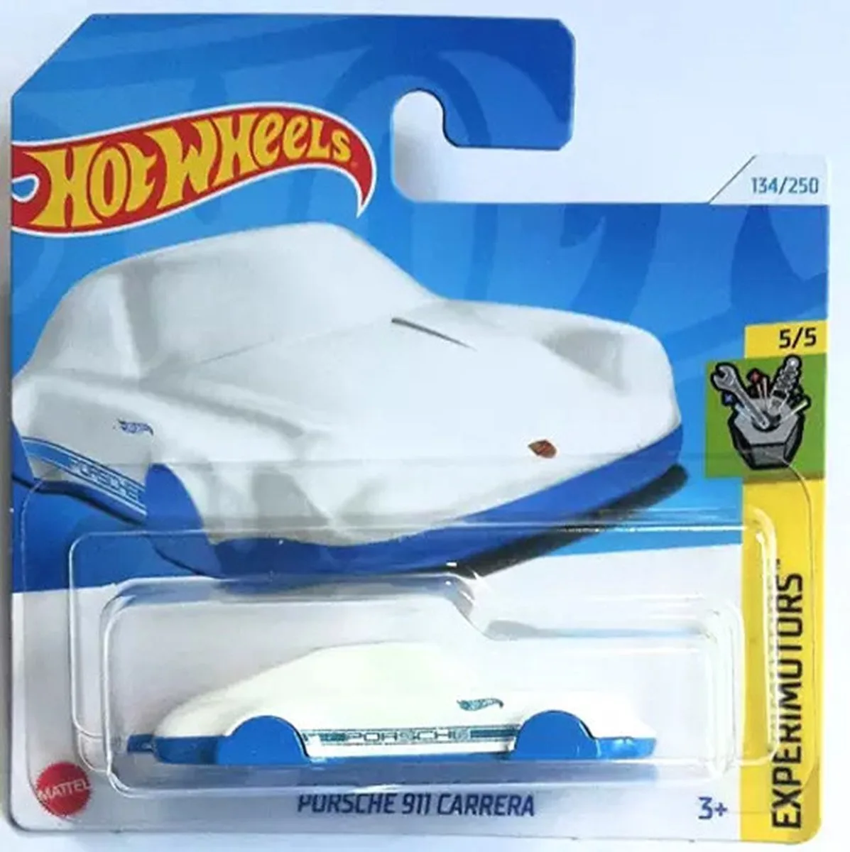 PORSCHE 911 CARRERA 134/250 1:64 EXPERIMOTORS 5/5 KEY CLIP från Hot Wheels i Blå, Vit – produktbild