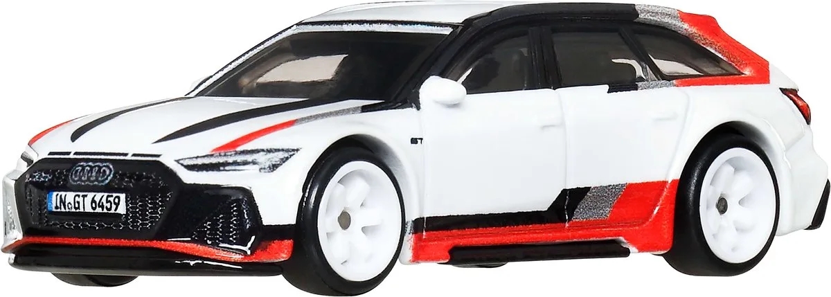 Premium Autocultuur 'Fast Wagons' Mazda RX3 Wagon, schaal 1:64, speelgoedauto voor verzamelaars de Hot Wheels en Blanc – photo du produit