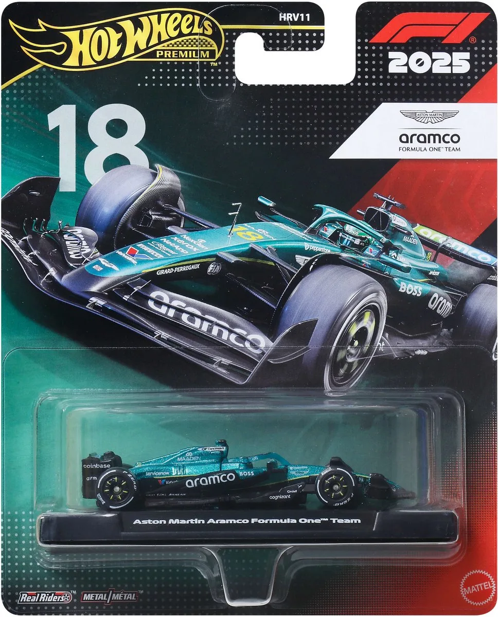 Premium Formula 1 Aston Martin Team - Lance Stroll van Hot Wheels in Aston Martin Team – Lance Stroll 2025 – productfoto