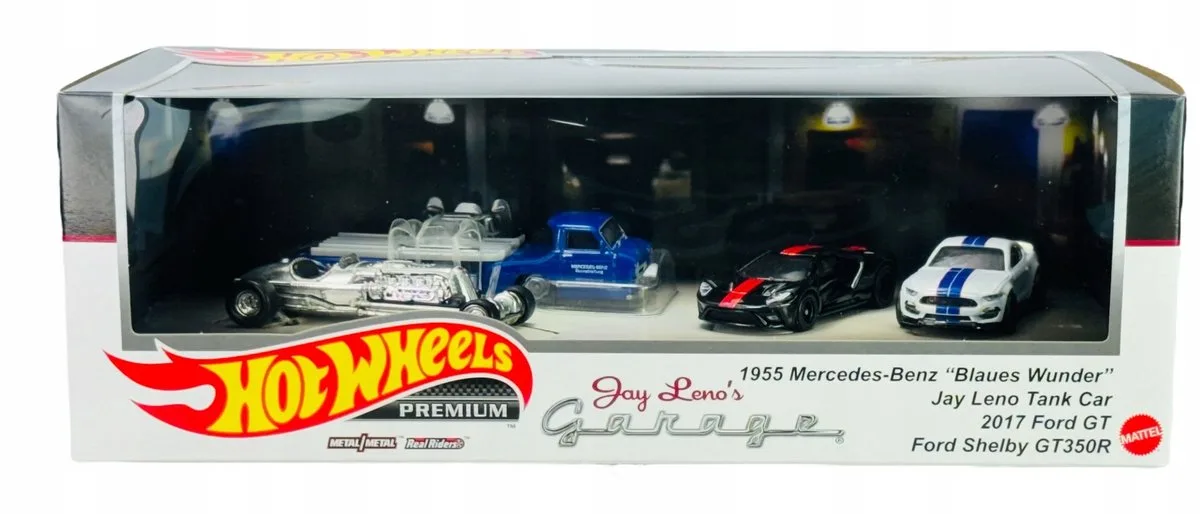 Premium Jay Leno's Garageset 4 Auto's 1:64 de Hot Wheels en Multicolore – photo du produit