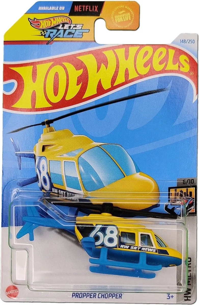 PROPPER CHOPPER YELLOW/BLUE 148/250 1:64 HW METRO 6/10 van Hot Wheels in Geel, Blauw – productfoto