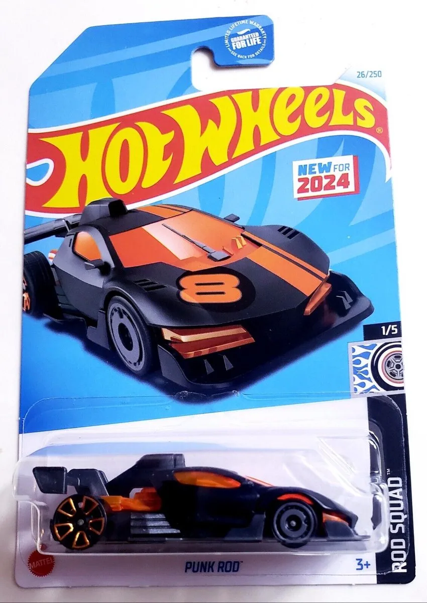 PUNK ROD ORANGE MATT BLACK 26/250 1:64 ROD SQUAD 1/5 auto van Hot Wheels in Oranje, Matt black – productfoto