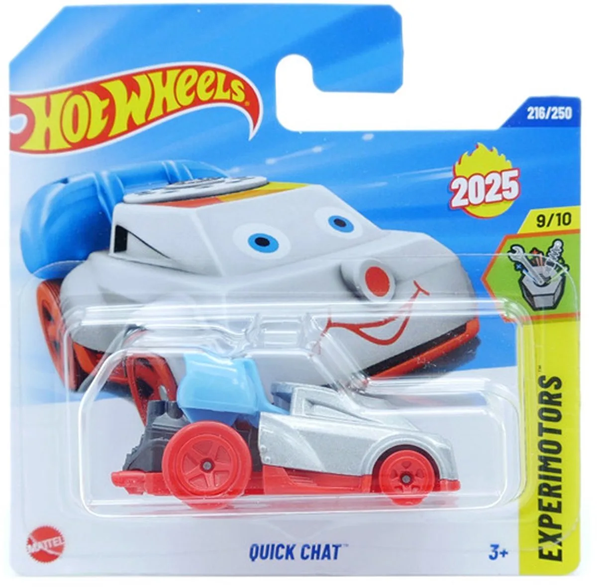 QUICK CHAT FISHER PRICE PHONE 216/250 1:64 HW EXPERIMOTORS 9/10 SHORT CARD 2025 van Hot Wheels in Dream silber – productfoto