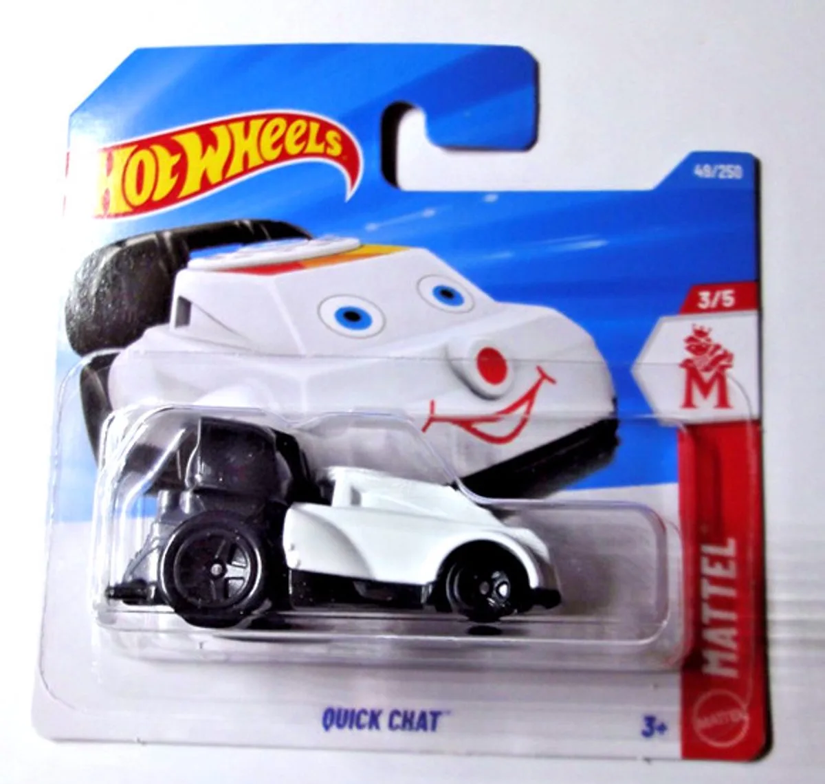 QUICK CHAT WHITE 49/250 HW MATTEL 3/5 1:64 SHORT CARD 2026 van Hot Wheels in Black white – productfoto