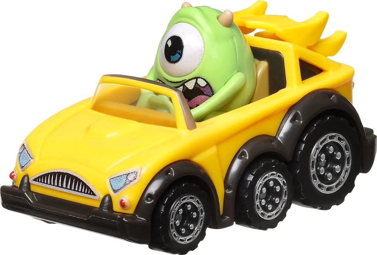 Racer Verse - Walt Disney - Monsters & Co - Mike Wazowski - Raceauto - Schaal 1:64 från Hot Wheels i Svart, Grön, Gul – produktbild